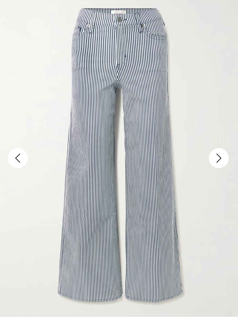 FRAME Le Slim Palazzo striped mid-rise straight-leg jeans